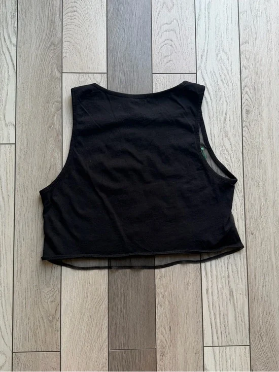 Zara Black Sequin Embroidered Crop Top with Multicolor Accents - Picture 3 of 5